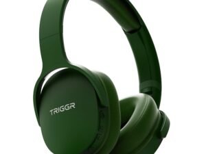 TRIGGR Trinity 2 with Dual Pairing, ENC, Fast Charge, 50H Battery, Rubber Finish, v5.3 Bluetooth (Jungle Green, On The Ear)